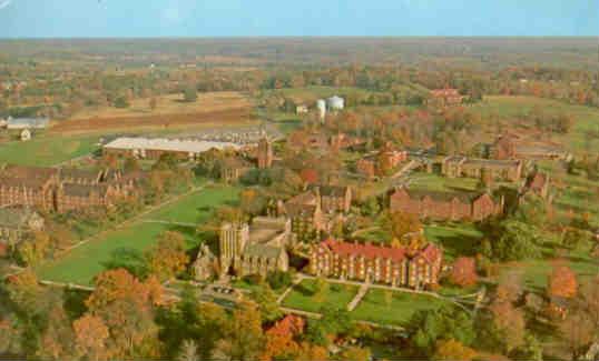 Grove City College, aerial view (Pennsylvania, USA)