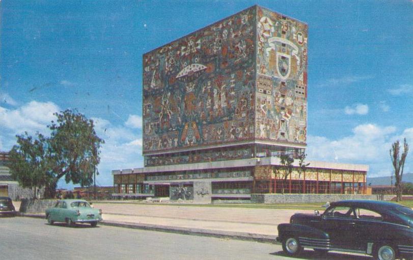 Mexico DF, University City, Library and mosaic