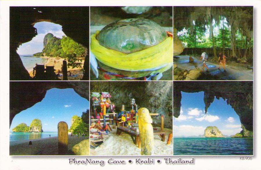 Krabi, Phra Nang Cave, multiple views (Thailand)