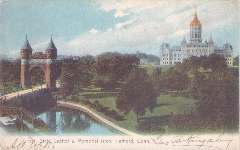 Hartford, State Capitol & Memorial Arch (Connecticut, USA)