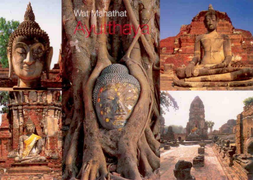 Ayutthaya, Wat Mahathat, multiple views (Thailand)
