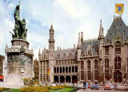 Brugge, Grand Square and Statue (Belgium)