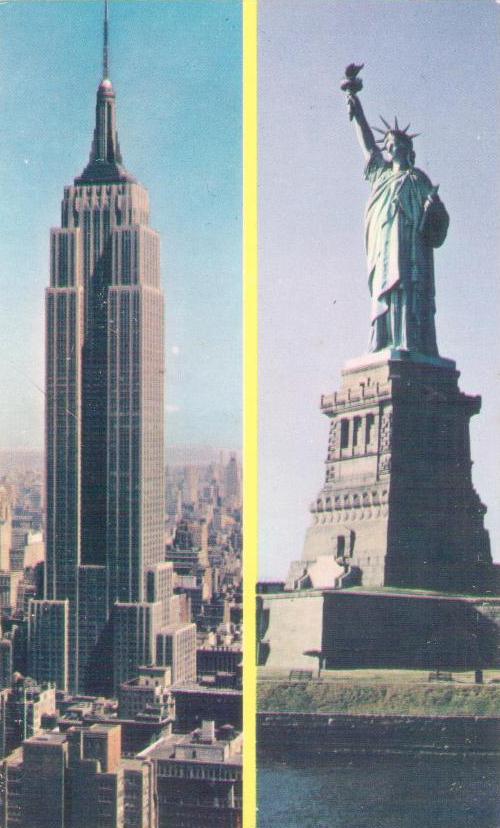 New York City, Empire State Building and Statue of Liberty