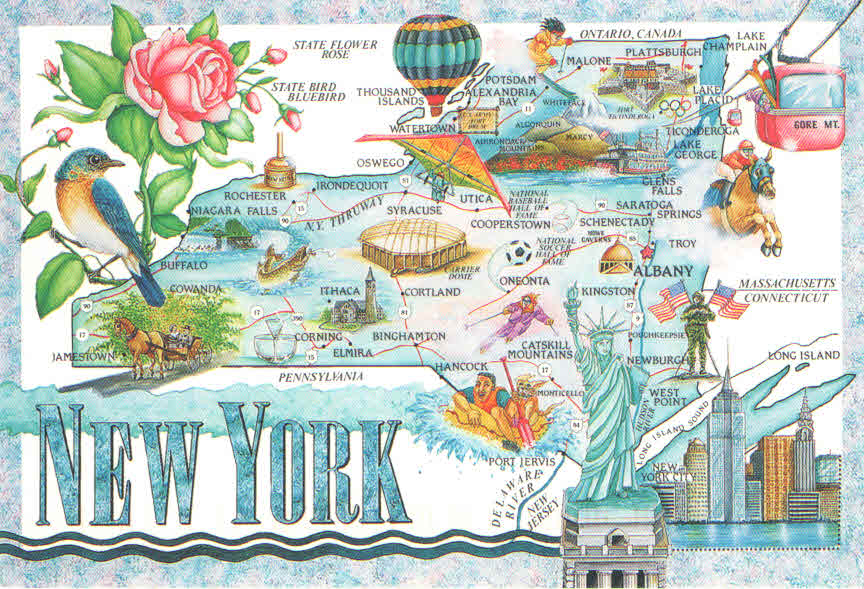 New York state map and features