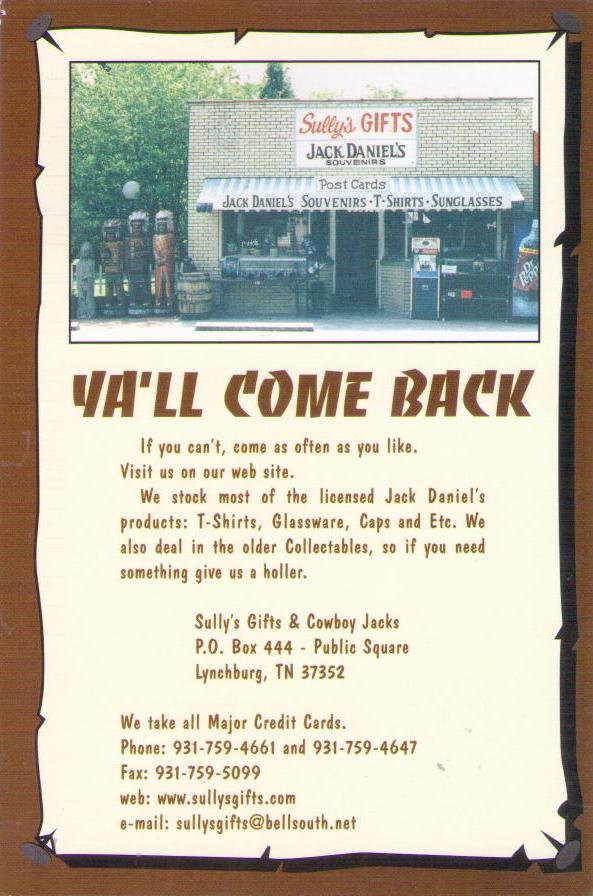Sully’s Gifts & Cowboy Jacks, Lynchburg (Tennessee, USA)