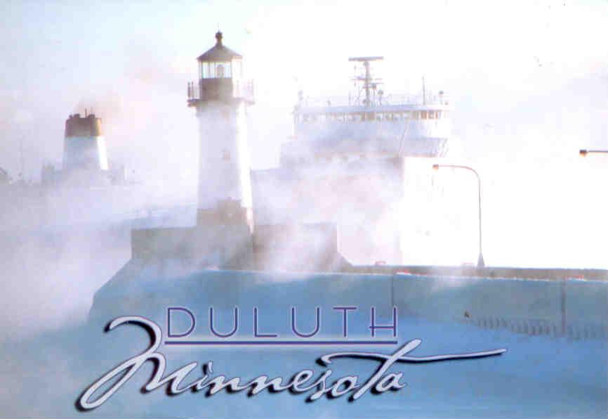 Ship canal and lighthouse, Duluth (Minnesota, USA)