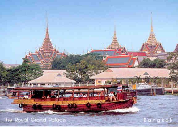Bangkok, The Royal Grand Palace seen from Chao Phraya River
