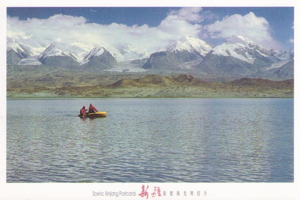 Xinjiang, Boating on the Karakury Lake (PR China)