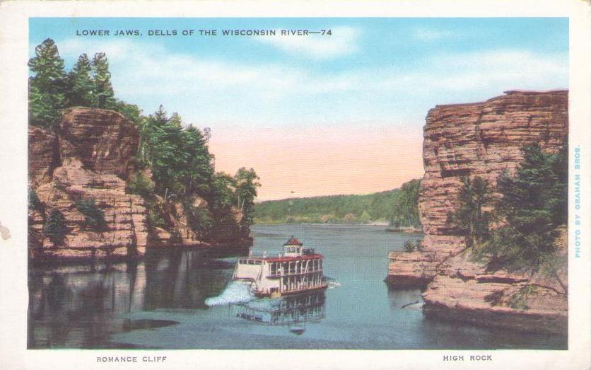 Lower Jaws, Dells of the Wisconsin River, Romance Cliff, High Rock