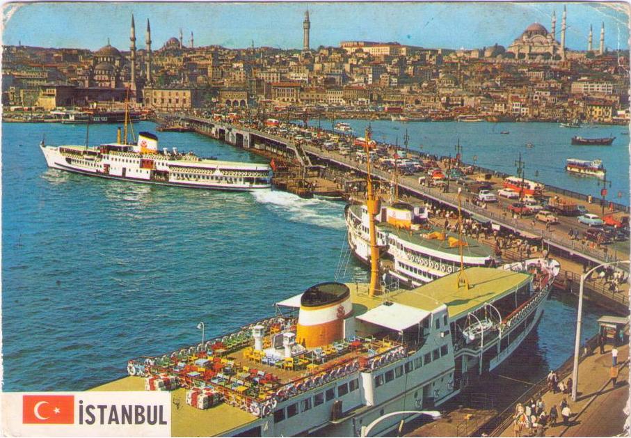 Istanbul, Guzellikleri, Galata Bridge, New Mosque, and Suleymaniye (Turkey)