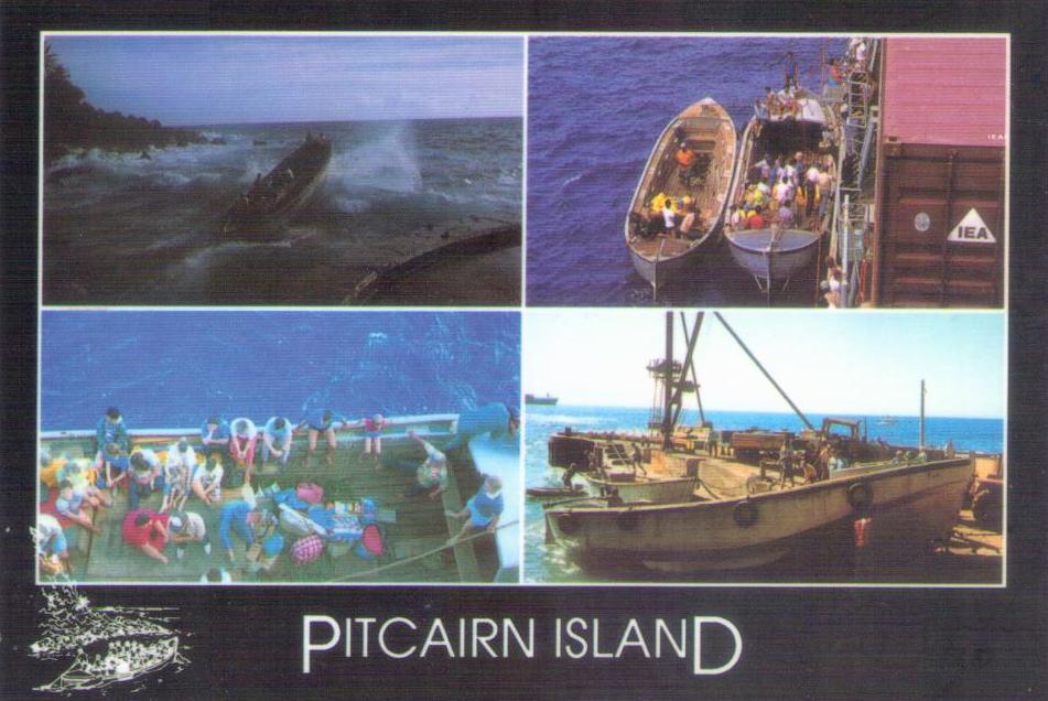Aluminium launch and other views (Pitcairn Islands)