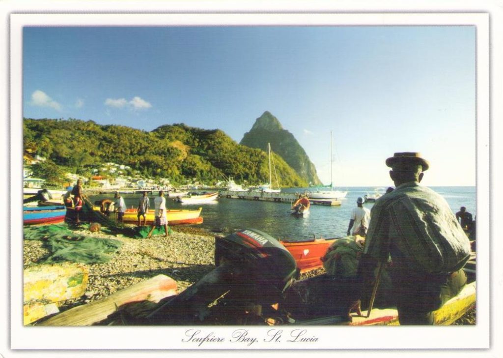 Soufriere Bay, Fishermen at Work (St. Lucia)