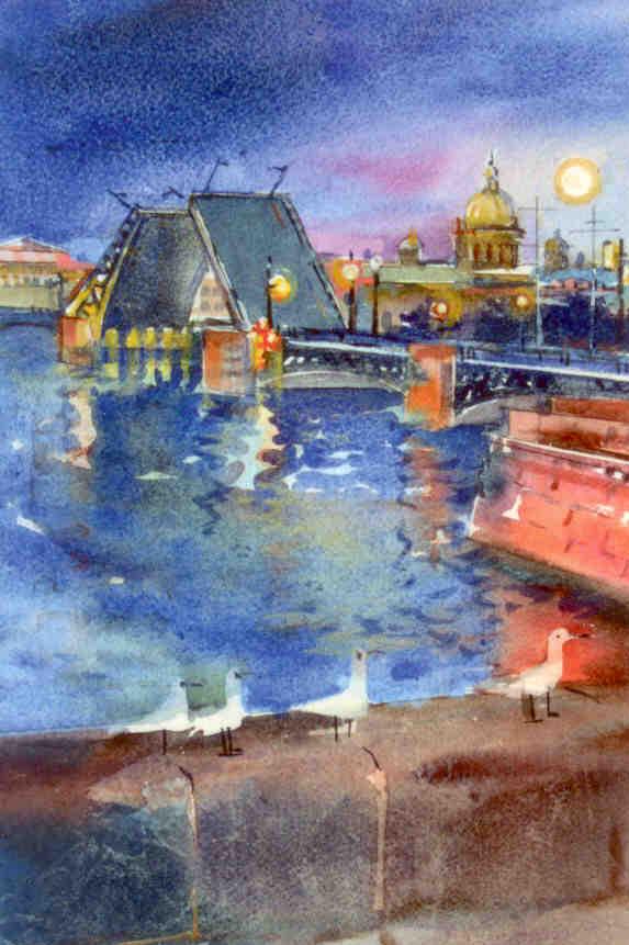 Palace Bridge, River Neva, St. Petersburg (Russia)