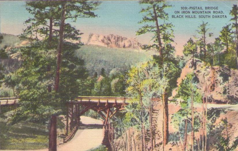 Pigtail Bridge on Iron Mountain Road (South Dakota, USA)