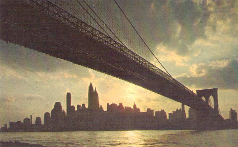 New York City, Brooklyn Bridge and Manhattan Island