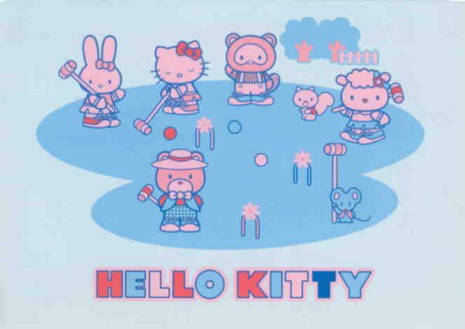 Hello Kitty playing croquet