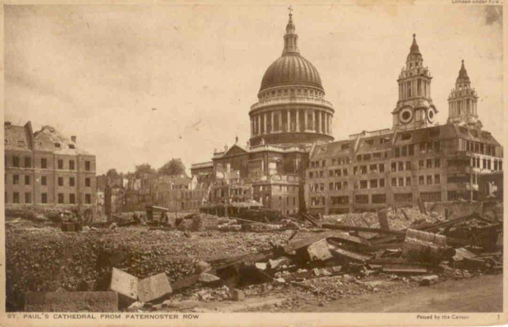 London under Fire – St. Paul’s Cathedral from Paternoster Row