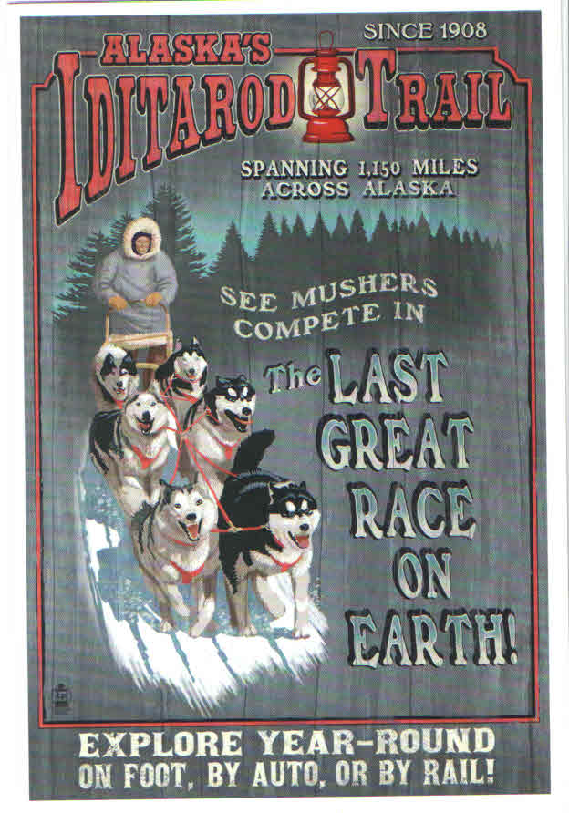 Iditarod Trail, vintage sign (Alaska)