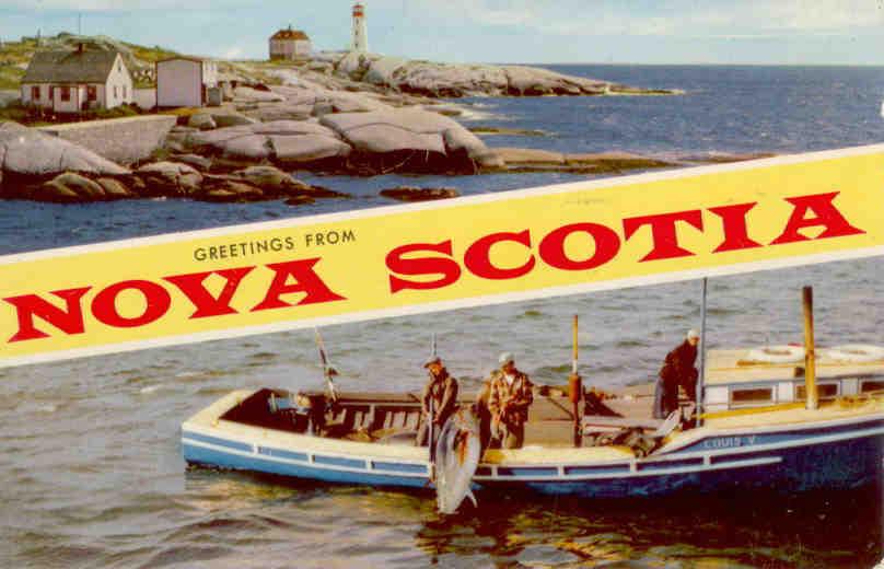 Greetings from Nova Scotia, fishing boat (Canada)