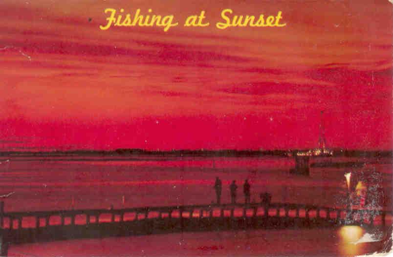 Laguna Madre, Fishing at Sunset (Texas)