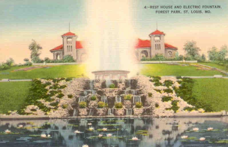 Forest Park, Rest House and Electric Fountain, St. Louis (Missouri, USA)