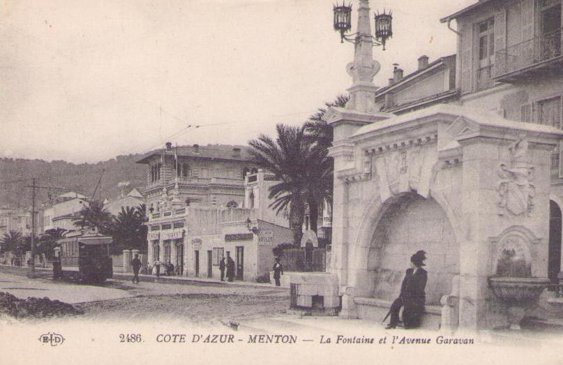 Cote D’Azur – Menton – La Fontaine et l’Avenue Garavan (France)