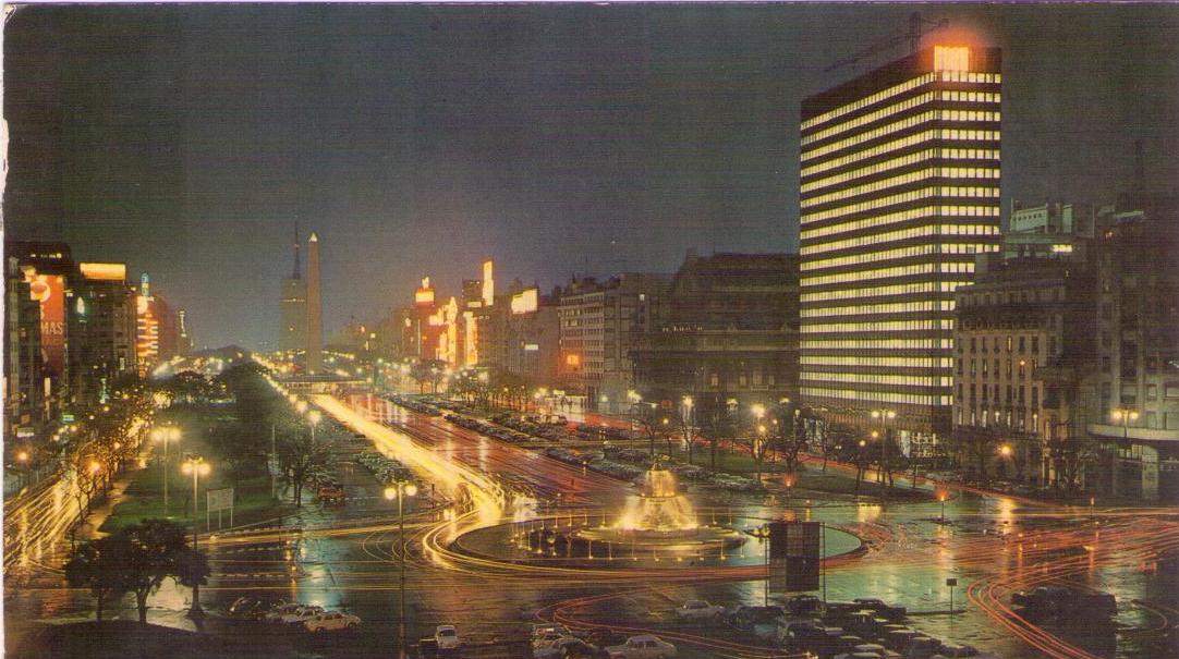 Buenos Aires, Vista nocturna de la Avenida 9 de Julio