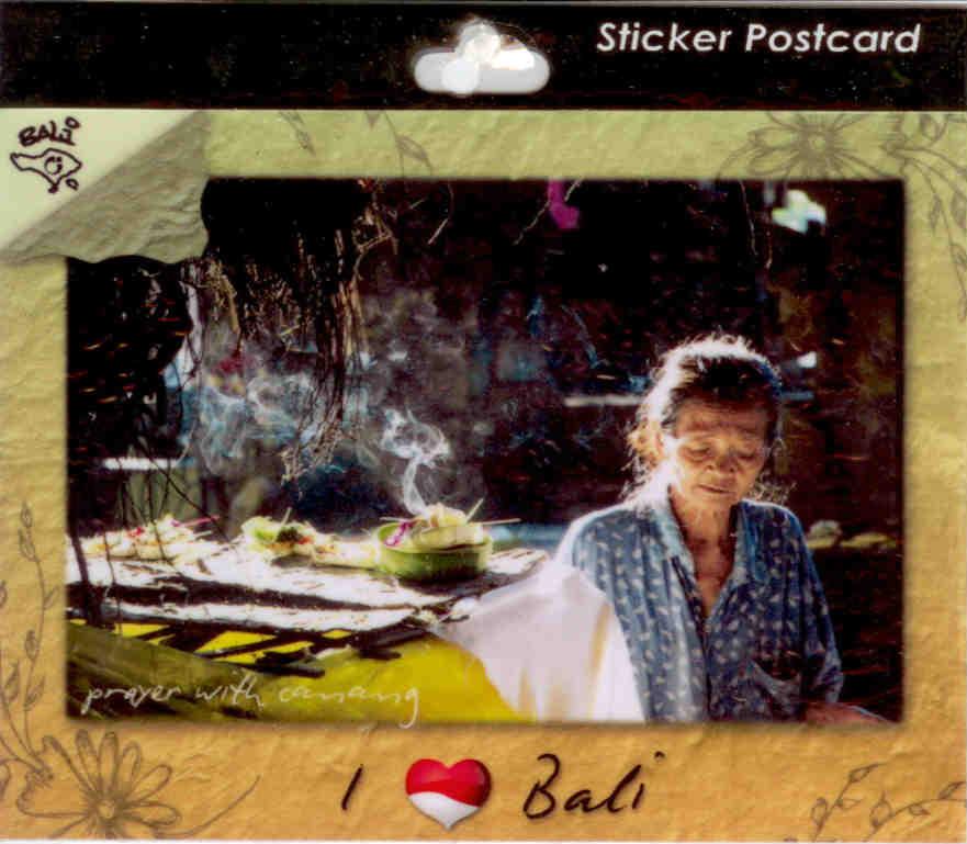 I heart Bali, prayer (Sticker Postcard)