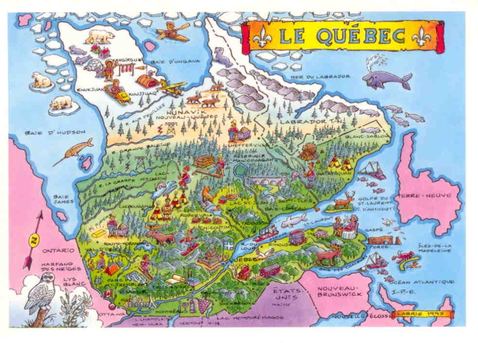 Le Quebec, map (Canada)