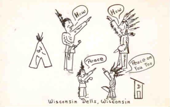 Wisconsin Dells, native American cartoon