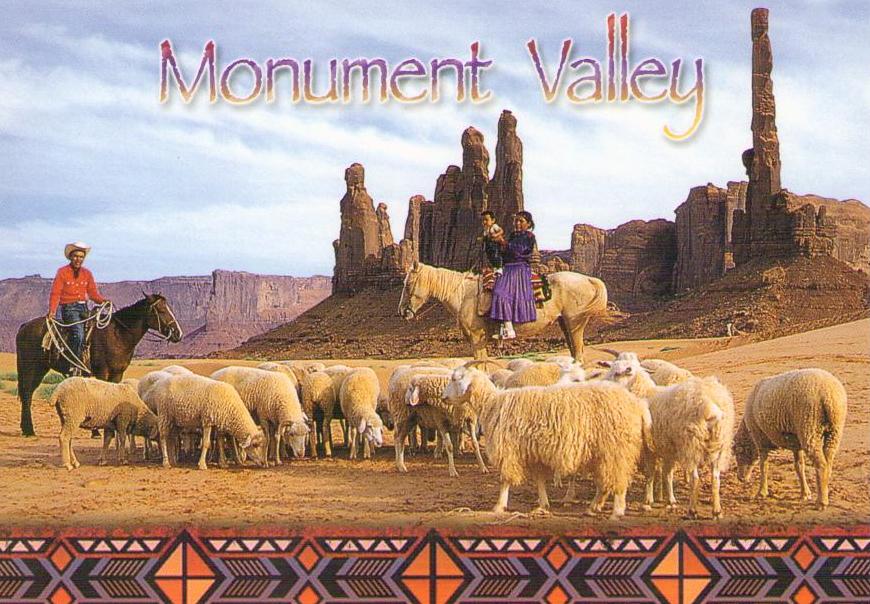 Monument Valley, Navajo Tribal Park, with sheep