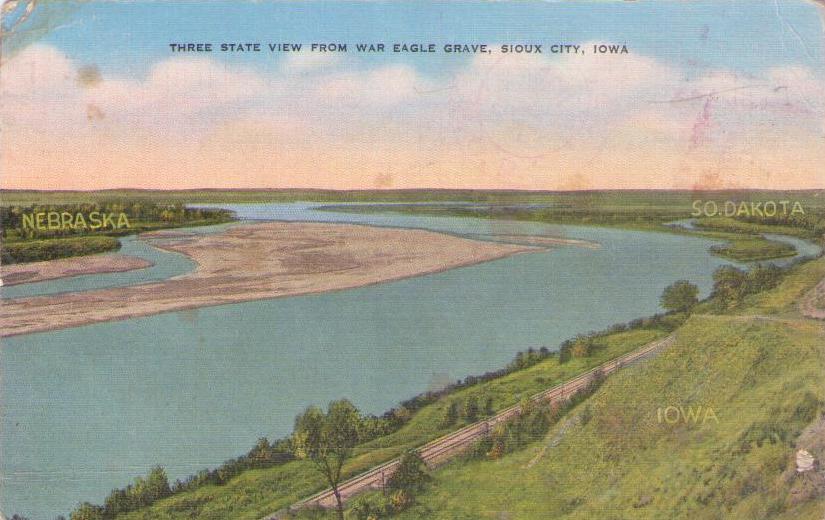Sioux City, Three State View from War Eagle Grave (Iowa, USA)