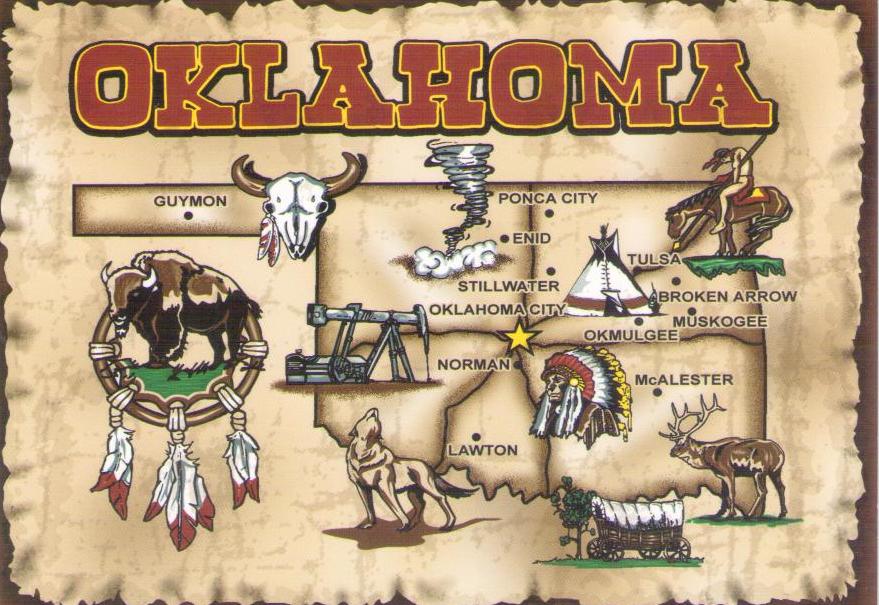 Oklahoma map 3675