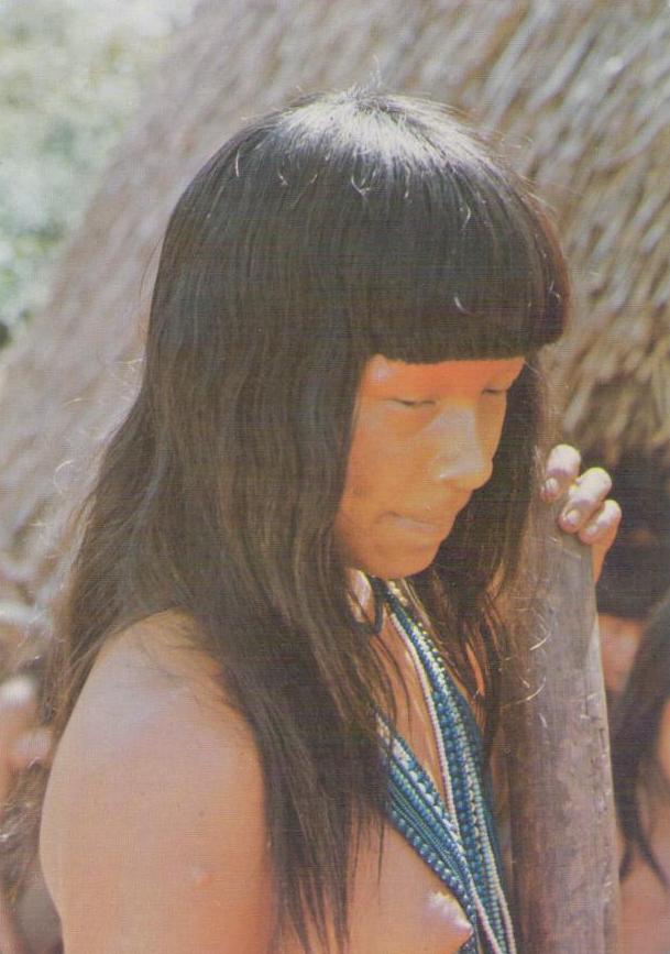 Young “suia” Indian girl, Native reserve of Xingu (Brazil)