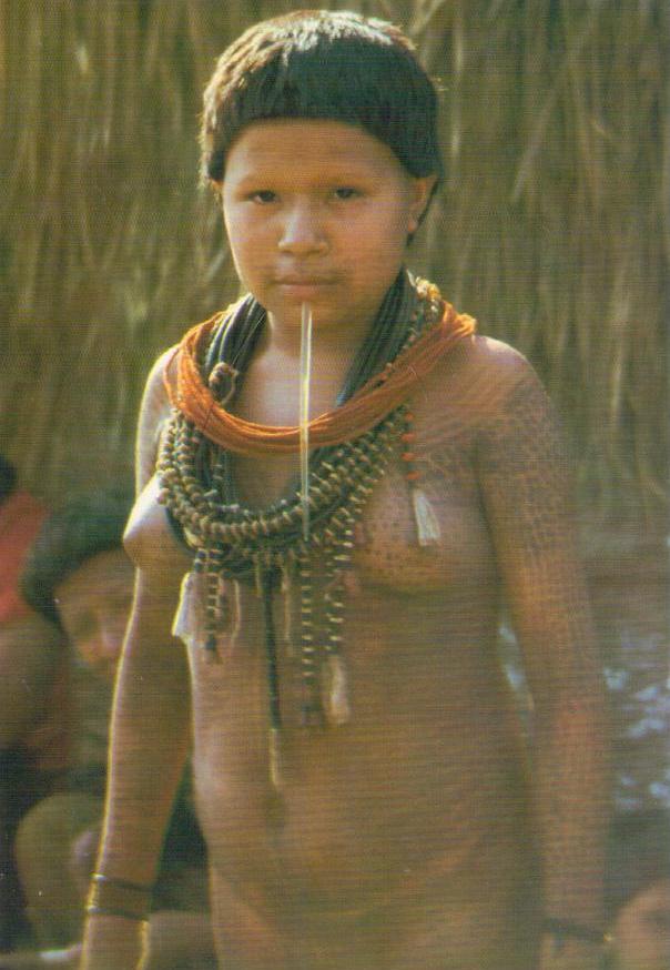 Surui Girl with a “tembeta” under her lips (Brazil)