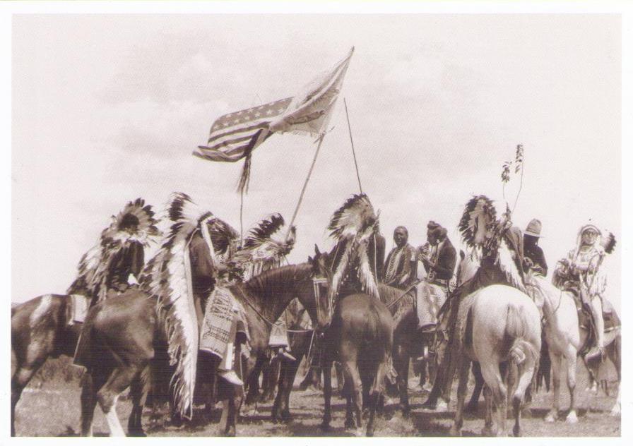 Crow Agency, Crow Chiefs Gathering for Parade (Montana)