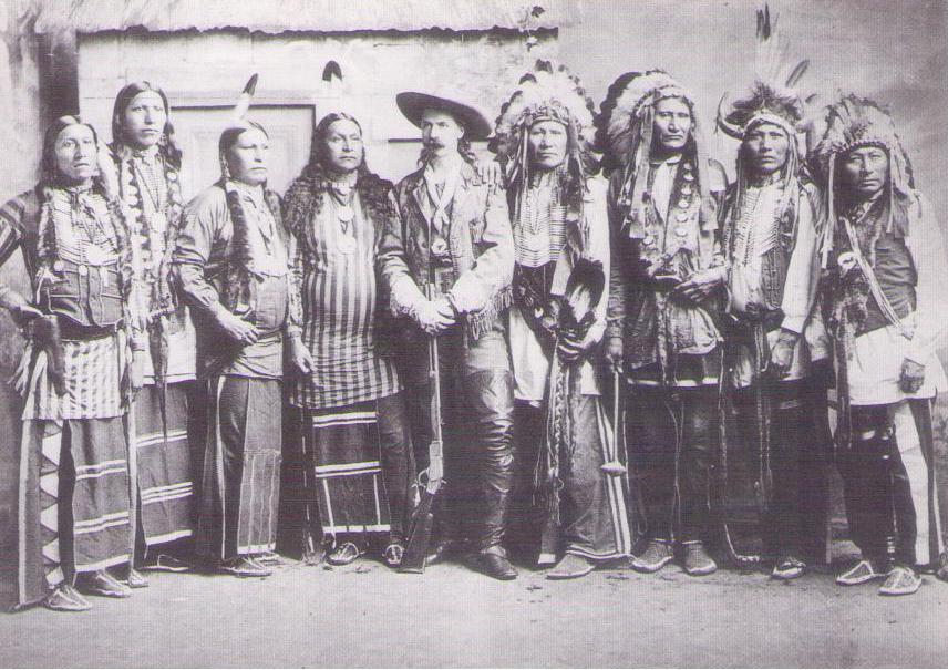 Buffalo Bill and (8) Indian Men, 1886
