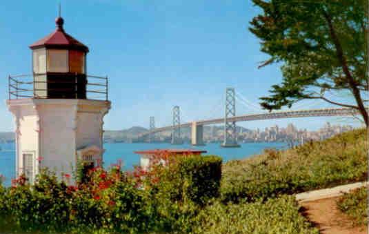 San Francisco – Oakland Bay Bridge and lighthouse