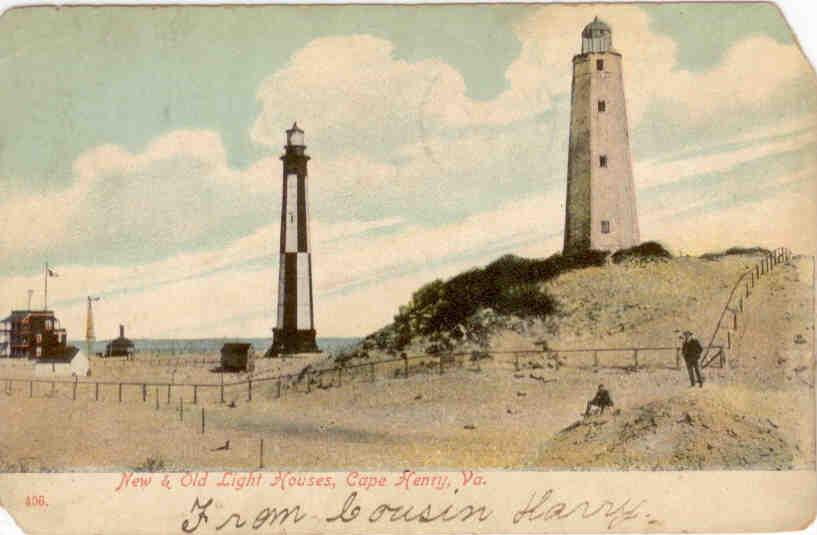 Cape Henry, New and Old Light Houses (Virginia, USA)