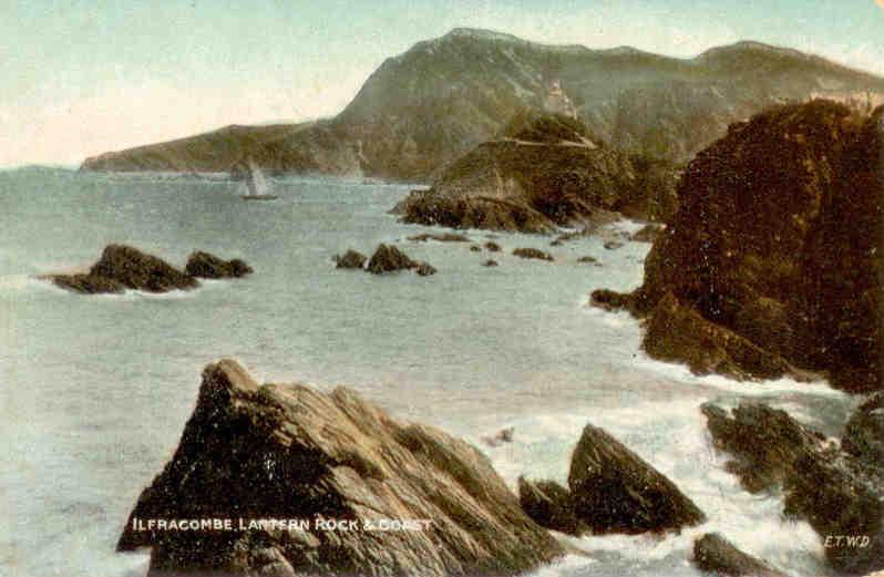 Devon, Ilfracombe, Lantern Rock and Coast (England)