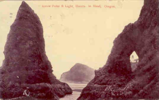 Heceta in Head, Arrow Point & Light (faded) (Oregon)