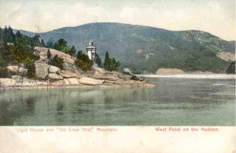 West Point on the Hudson, Light House and “Old Crow Nest” Mountain (New York)