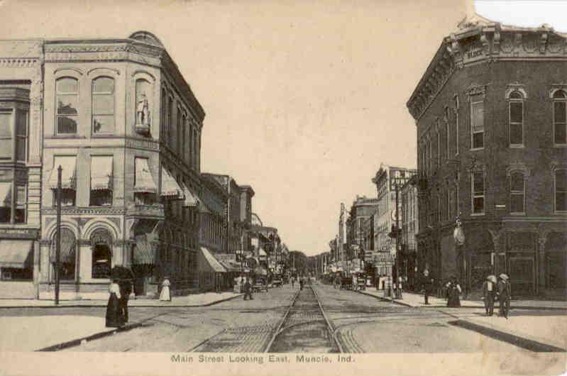 Muncie, Main Street Looking East (Indiana, USA)