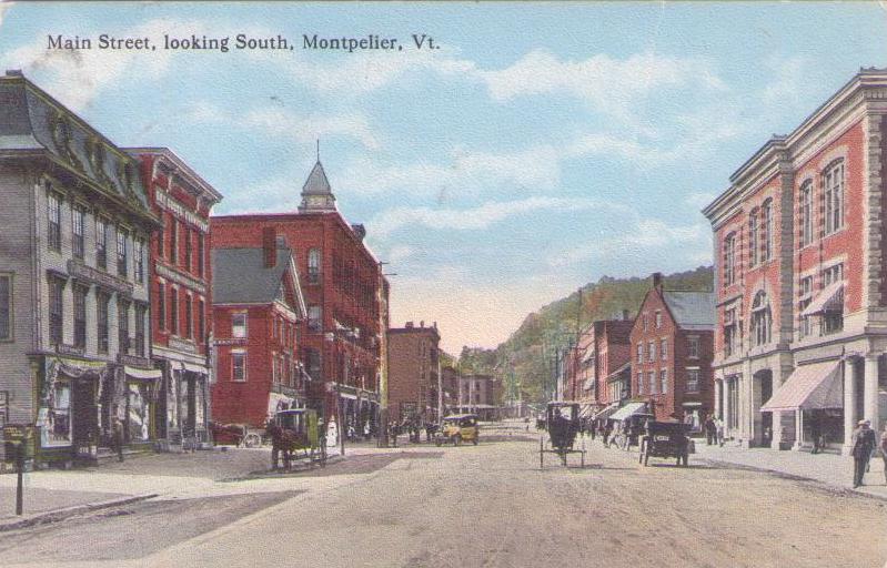 Montpelier, Main Street, looking South (Vermont, US)