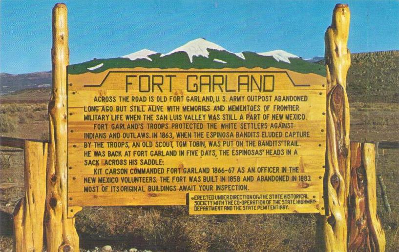 Marker at Fort Garland Museum (Colorado)