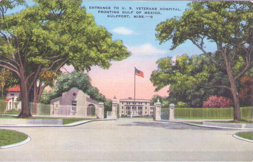 Gulfport, Entrance to U.S. Veterans Hospital (Mississippi, USA)