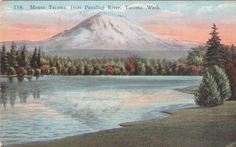 Mount Tacoma, from Puyallup River (Washington, USA)
