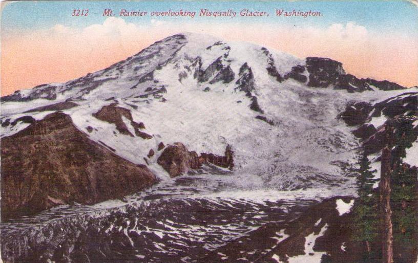 Mt. Rainier overlooking Nisqually Glacier (Washington, USA)