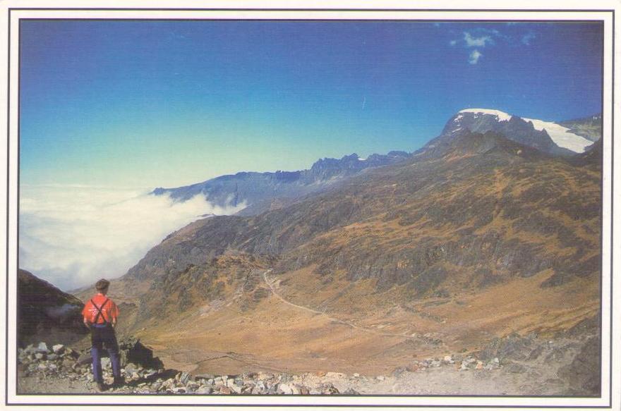 View from Takesi Pass and Mt. Murarata, Takesi Trail (Bolivia)