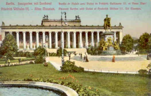 Berlin, Old Museum, Pleasure Garden with Statue of Frederick William III